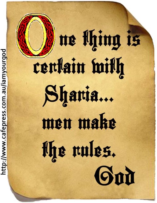 One thing is certain with Sharia... men make the rules.